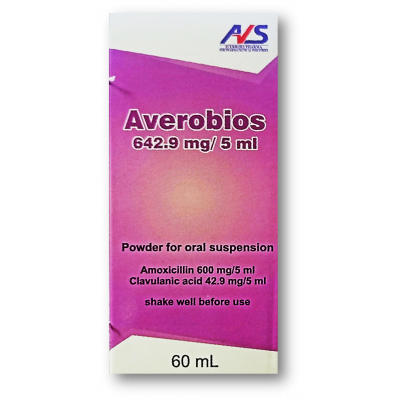 AVEROBIOS 642.9 MG / 5 ML ( AMOXICILLIN 600 MG + CLAVULANIC ACID 42.9 MG ) POWDER FOR SUSPENSION 60 ML